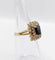 Bague 50 Bague pompadour vintage en or 18k, saphir 0,80 ct et diamants 58 Facettes A06961
