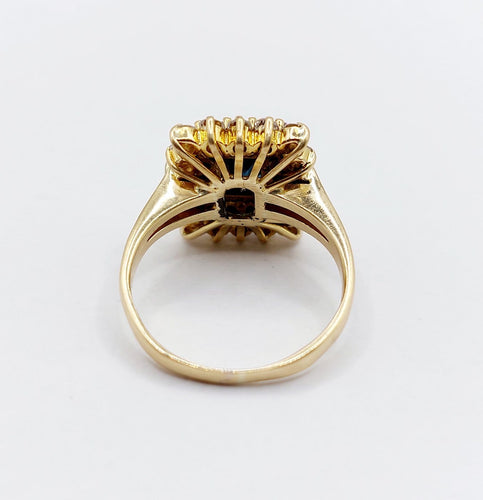 Bague 50 Bague pompadour vintage en or 18k, saphir 0,80 ct et diamants 58 Facettes A06961