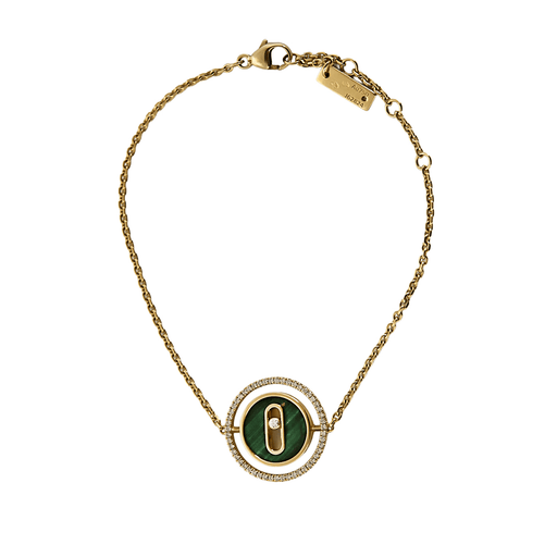 Bracelet Messika - Bracelet Lucky Move Malachite or jaune et diamants. PM 58 Facettes 58FC48-1