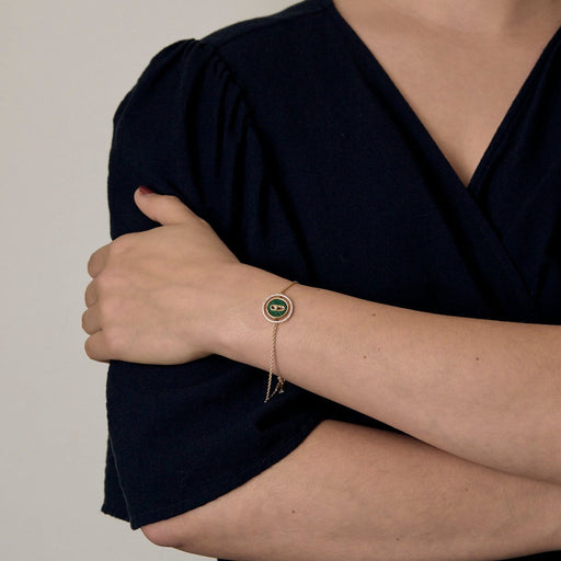 Bracelet Messika - Bracelet Lucky Move Malachite or jaune et diamants. PM 58 Facettes 58FC48-1
