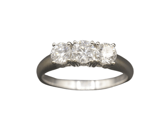 Bague Bague trilogie en or blanc et diamants 58 Facettes A10878