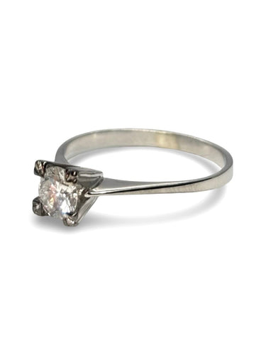 Bague 54.5 Solitaire - Bague en or blanc 18K et diamant 0,50 ct 58 Facettes 1764