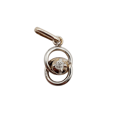 Pendentif Pendentif antique nœud infini en or blanc 18k et diamant (circa 1920) 58 Facettes A06948