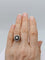Bague 56 Bague marguerite vintage en or gris 18K sertie de diamants 58 Facettes MANOS/432