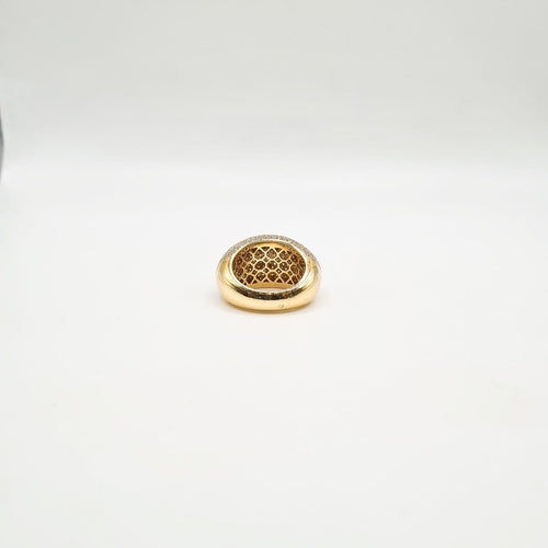 Bague 52 Bague pavée de diamants en or jaune 18 carats 58 Facettes Bague #4994