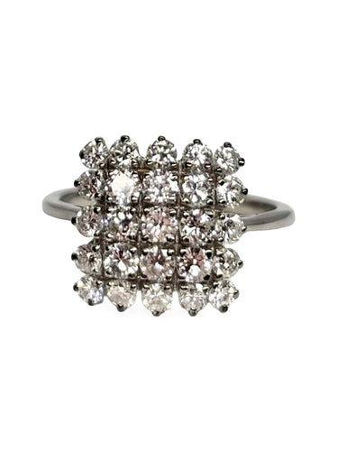 Bague 57 Bague en or blanc 18K sertie de diamants 1,5 ct 58 Facettes 1809