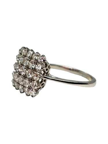 Bague 57 Bague en or blanc 18K sertie de diamants 1,5 ct 58 Facettes 1809
