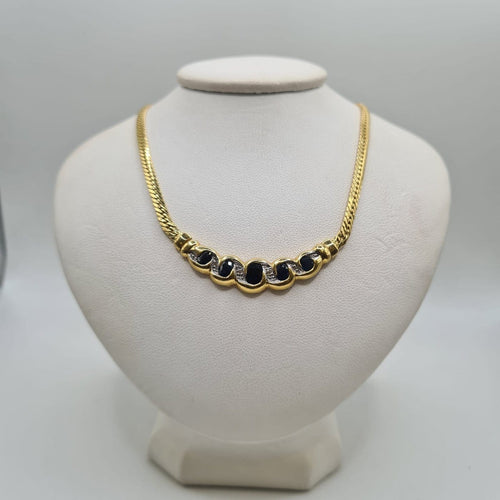 Collier Collier en or jaune 18 carats avec diamants et saphirs 58 Facettes Collier : #2213