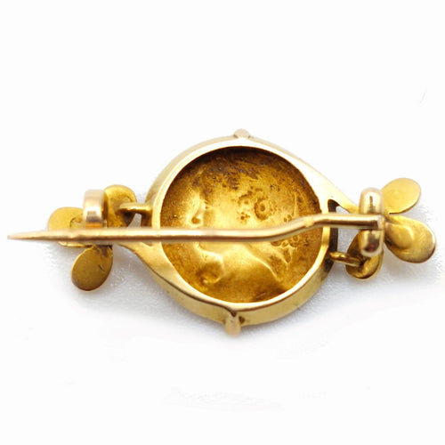 Broche Vernier - Broche Art nouveau « Allégorie du Printemps » en or jaune 18k 58 Facettes 253