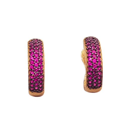 Boucles d'oreilles Boucles d’oreilles - Rubis en or jaune 18 ct 58 Facettes PE616