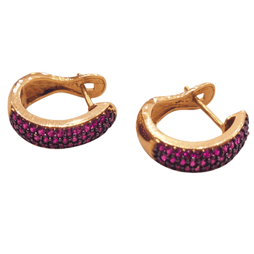Boucles d'oreilles Boucles d’oreilles - Rubis en or jaune 18 ct 58 Facettes PE616