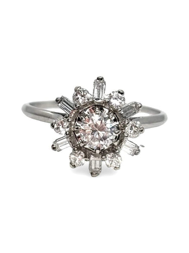 Bague 58 Bague en or blanc 18K sertie de diamants 0,80 ct 58 Facettes 1810