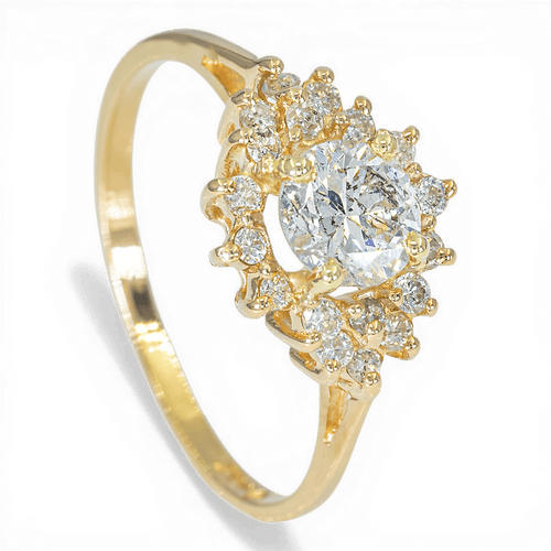 Bague 54 Bague en or jaune 585 sertie de diamants 0,92 ct 58 Facettes XB03