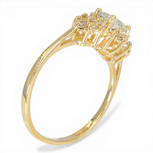 Bague 54 Bague en or jaune 585 sertie de diamants 0,92 ct 58 Facettes XB03
