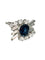 Bague 54 Bague en or blanc 18K avec saphir 1,5 ct et diamants 1 ct 58 Facettes 1774