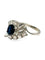 Bague 54 Bague en or blanc 18K avec saphir 1,5 ct et diamants 1 ct 58 Facettes 1774