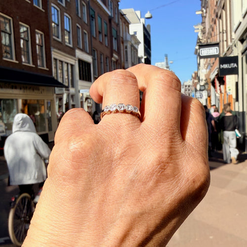 Bague 54 Bague rivière - Bague en or jaune 14k et diamants 58 Facettes 579257D5ACD646088E9B83FF81C085ED