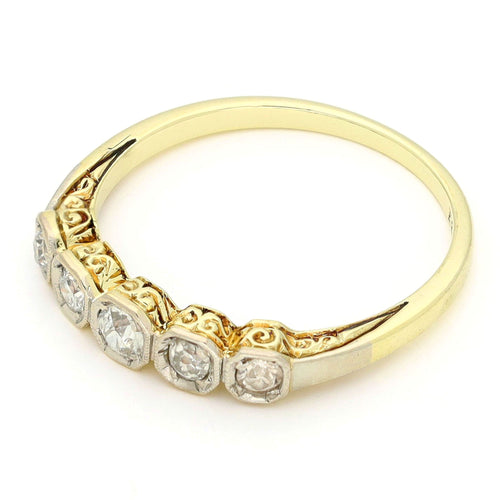 Bague 54 Bague rivière - Bague en or jaune 14k et diamants 58 Facettes 579257D5ACD646088E9B83FF81C085ED
