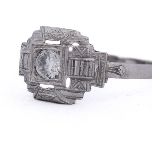 Bague 56 Bague Art déco en platine avec diamant taille ancienne 58 Facettes AN P12 (0059)