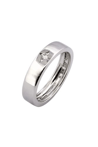 Bague 55 De Beers - Alliance en or blanc 18 carats et diamants 58 Facettes 90890-ac12824