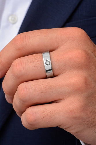 Bague 55 De Beers - Alliance en or blanc 18 carats et diamants 58 Facettes 90890-ac12824