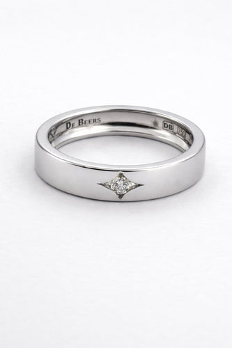 Bague 55 De Beers - Alliance en or blanc 18 carats et diamants 58 Facettes 90890-ac12824