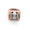Bague 52 Bague années 80 style demodè en or rose et blanc 18 ct diamants 58 Facettes 223/26 C