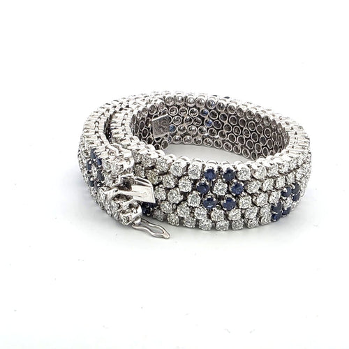 Bracelet Bracelet en diamants et saphirs en or blanc 58 Facettes 222/F 26