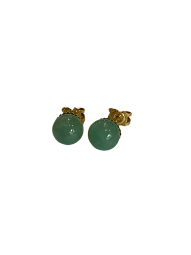 Boucles d'oreilles Boucles d’oreilles - Boules de jade vert en or jaune 18 carats 58 Facettes AB712