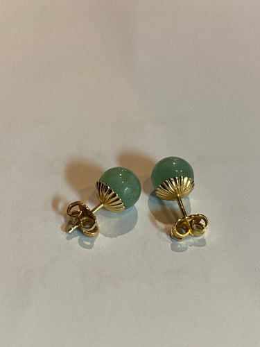 Boucles d'oreilles Boucles d’oreilles - Boules de jade vert en or jaune 18 carats 58 Facettes AB712