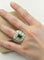 Bague 55 Bague vintage style florentin gravée en or 18 ct, émeraude et diamants 58 Facettes CV-024