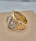 Bague 55 Bague vintage style florentin gravée en or 18 ct, émeraude et diamants 58 Facettes CV-024