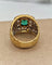 Bague 55 Bague vintage style florentin gravée en or 18 ct, émeraude et diamants 58 Facettes CV-024