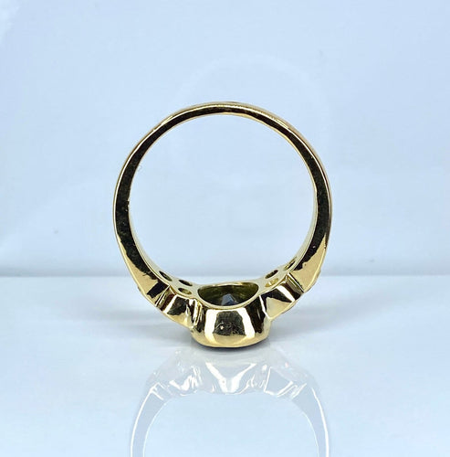 Bague 54 Bague en or jaune 18 carats, saphir et diamants 58 Facettes AB713