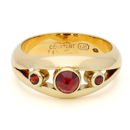 Bague 51 Bague trilogie en or 14k (585) et grenats 58 Facettes D77CD6C451444B5384AA56766FB50C8D