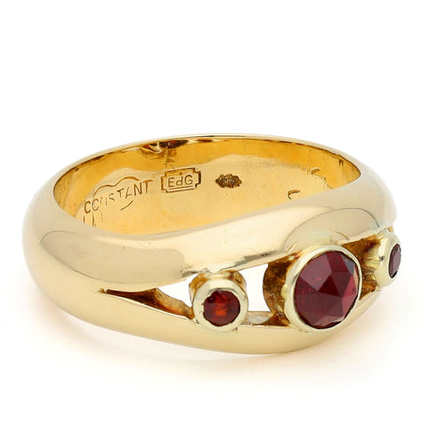 Bague 51 Bague trilogie en or 14k (585) et grenats 58 Facettes D77CD6C451444B5384AA56766FB50C8D