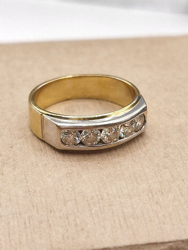 Bague 53 Bague cinq diamants en or 18 ct 58 Facettes CV-026