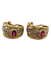 Boucles d'oreilles Boucles d’oreilles gravées florentines en or 18 ct et rubis 58 Facettes CV-028