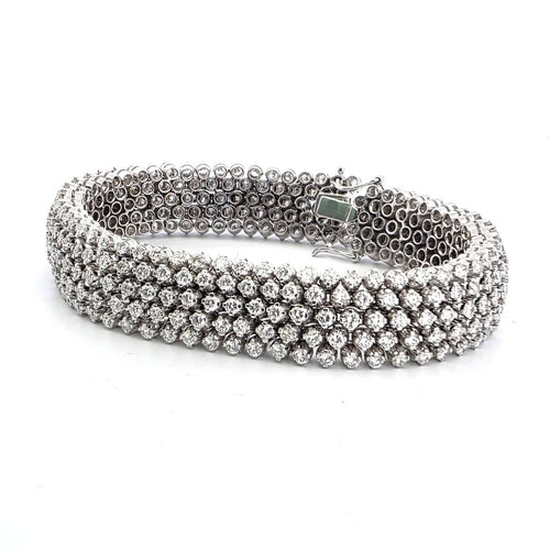 Bracelet Bracelet souple en or blanc 18 ct et diamants 7,50 ct 58 Facettes 222/26 E 115/26