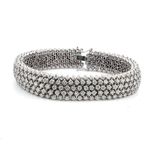 Bracelet Bracelet souple en or blanc 18 ct et diamants 7,50 ct 58 Facettes 222/26 E 115/26