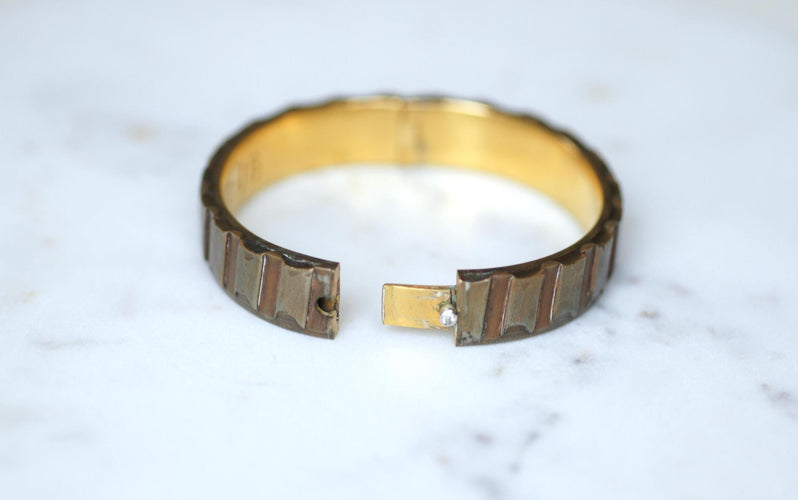 Bracelet Bracelet jonc Grande Guerre - cuivre avec diamant taille ancienne 58 Facettes