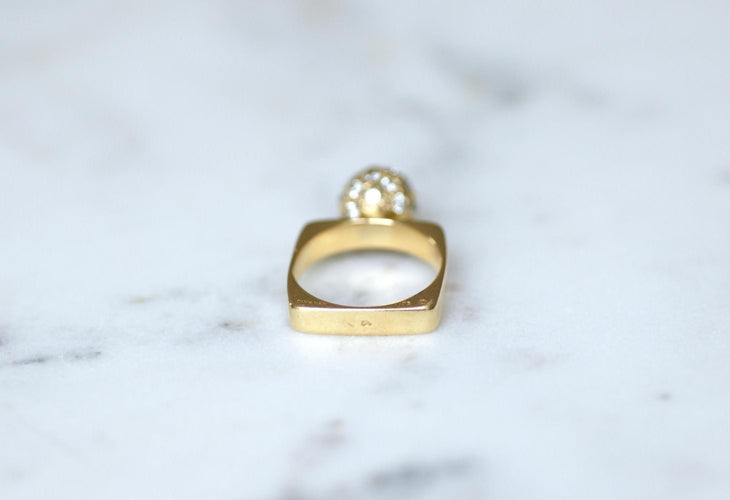Bague 55 Dinh Van - Bague boule en or jaune 18 carats et diamants 58 Facettes