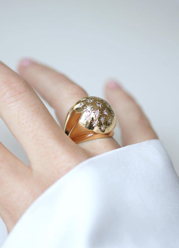 Bague 53 Bague boule Constellation en or rose 18 ct et diamants 58 Facettes