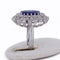 Bague 56 Bague en or blanc 18 ct avec tanzanite et diamants 58 Facettes AN383 (06139)