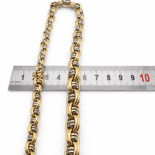 Collier Collier maille fantaisie en 2 ors 18 carats 58 Facettes Collier Maille fantaisie 2 Ors  18 carats
