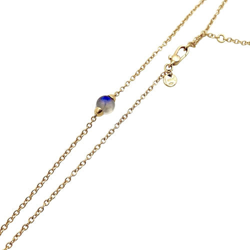 Collier Collier Pomellato, "M'ama non M'ama", or rose, pierre de lune, argent et saphirs. 58 Facettes 35518