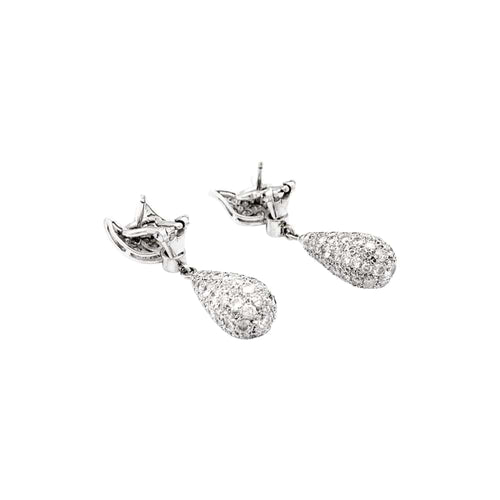 Boucles d'oreilles Boucles d'oreilles or blanc et diamants. 58 Facettes 35452