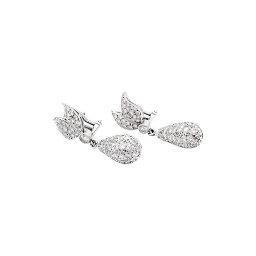 Boucles d'oreilles Boucles d'oreilles or blanc et diamants. 58 Facettes 35452