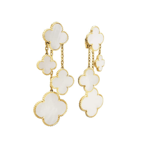 Boucles d'oreilles Boucles d'oreilles Van Cleef & Arpels, "Magic Alhambra", or jaune et nacre. 58 Facettes 35554