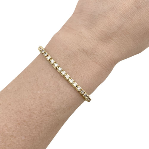 Bracelet Bracelet ligne or jaune et diamants. 58 Facettes 35470